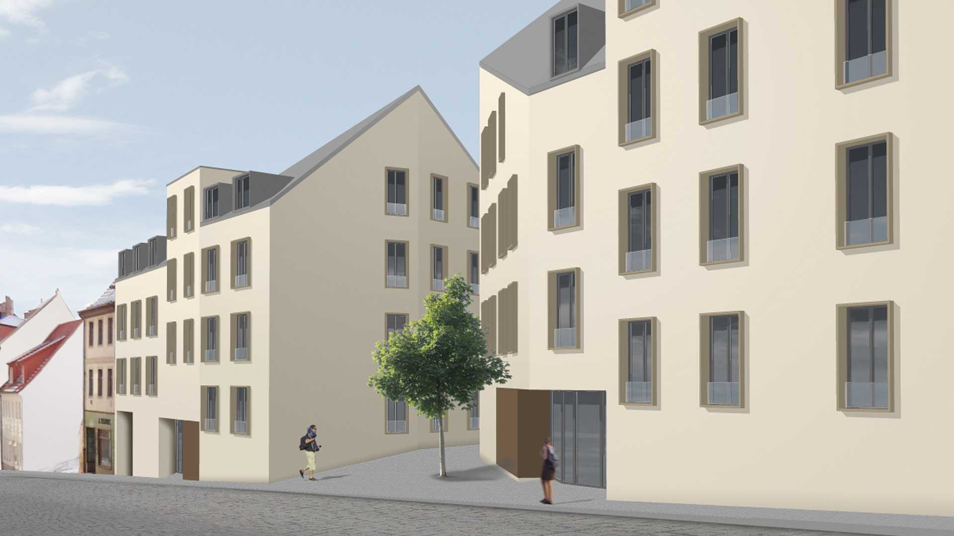 Wohngebäude in Altenburg Teichstraße, Außenansicht 3D-Modell